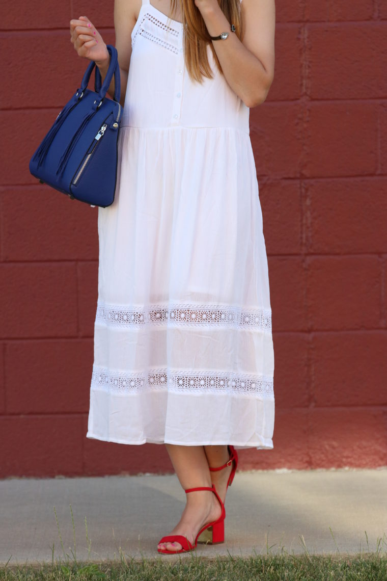 for the love of glitter, eyelet dress, festive style, summer style