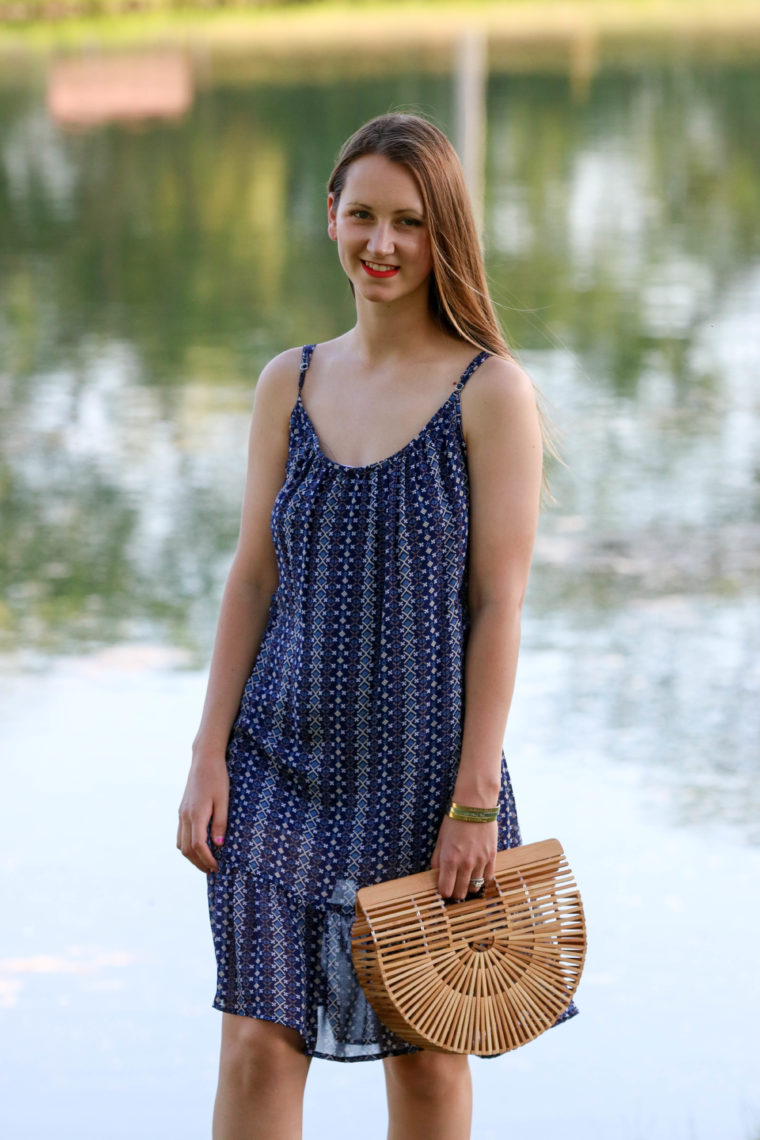 for the love of glitter. purple printed dress, summer style