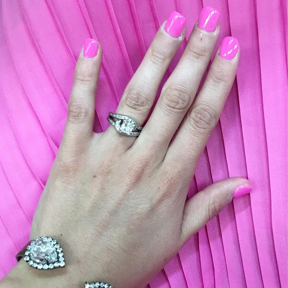 for the love of glitter, sns powder dip nails, pink nails, sarra cuff bracelet, pleated dress