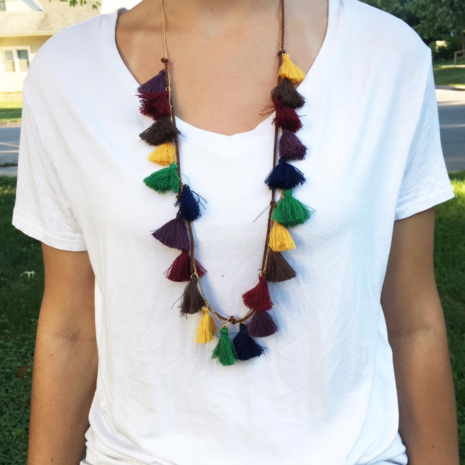 for the love of glitter, tassel necklace, Panacea Jewelry