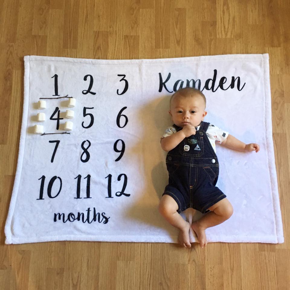 for the love of glitter, 4 months old, month by month blanket
