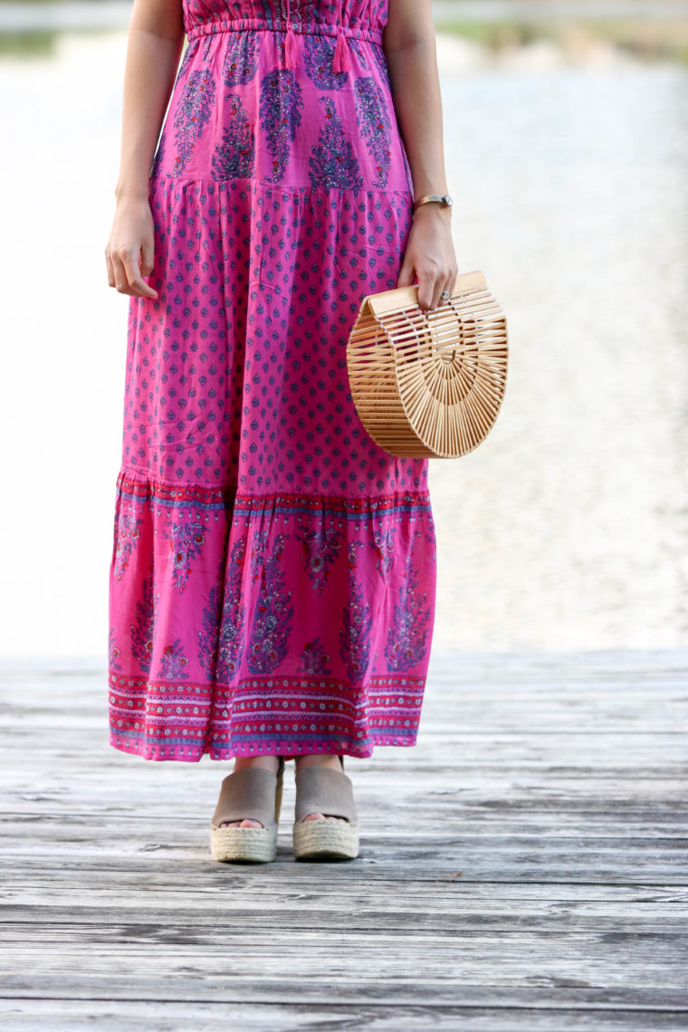 for the love of glitter, maxi dress, Marc Fisher wedges, summer style