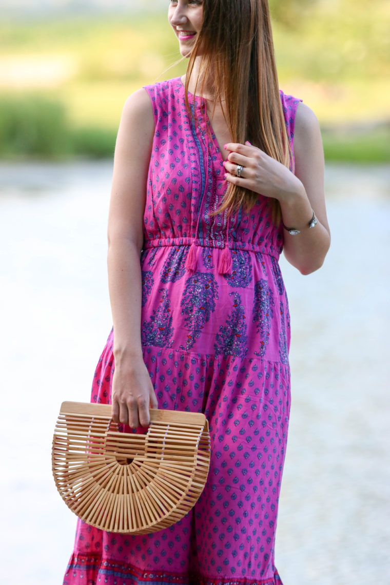 Pink Printed Tiered Maxi Dress - For The Love Of Glitter