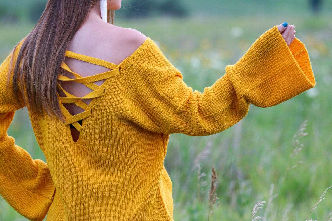 for the love of glitter, lace up back, bell sleeve top, fall style, women's fashion