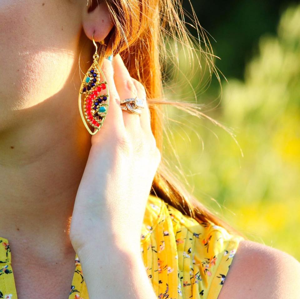 for the love of glitter, beaded earrings