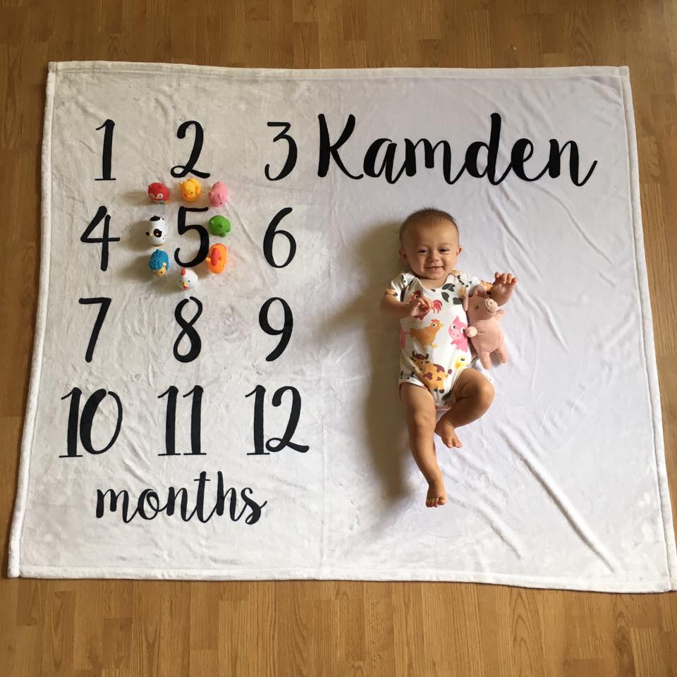 month by month blanket, 5 months old farm animals onesie 