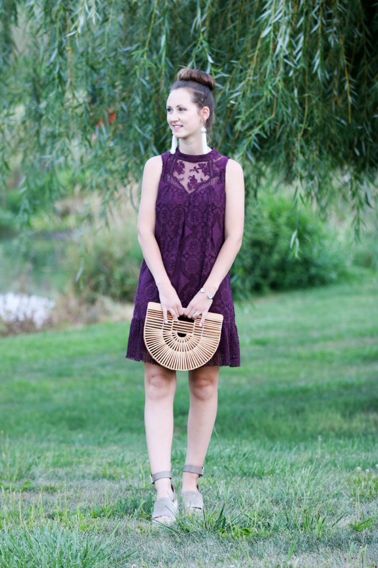 for the love of glitter, lace dress, purple dress, wedding attire, summer style