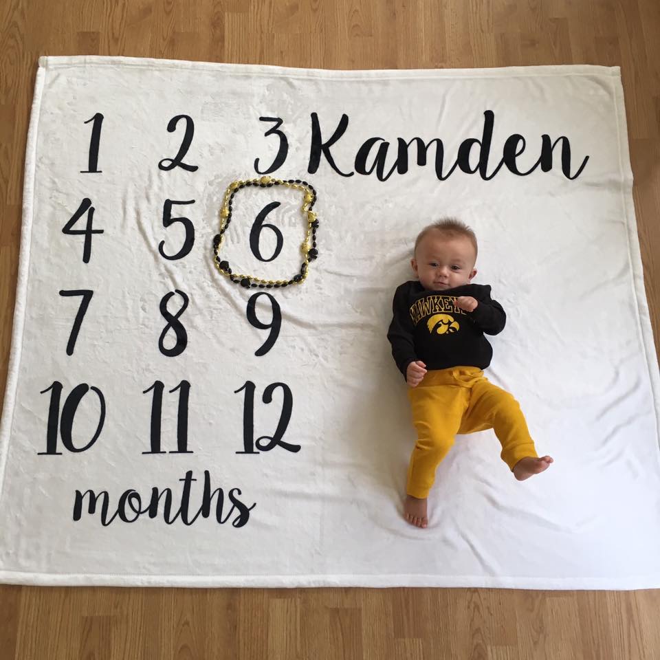 baby boy, 6 months old, month by month blanket