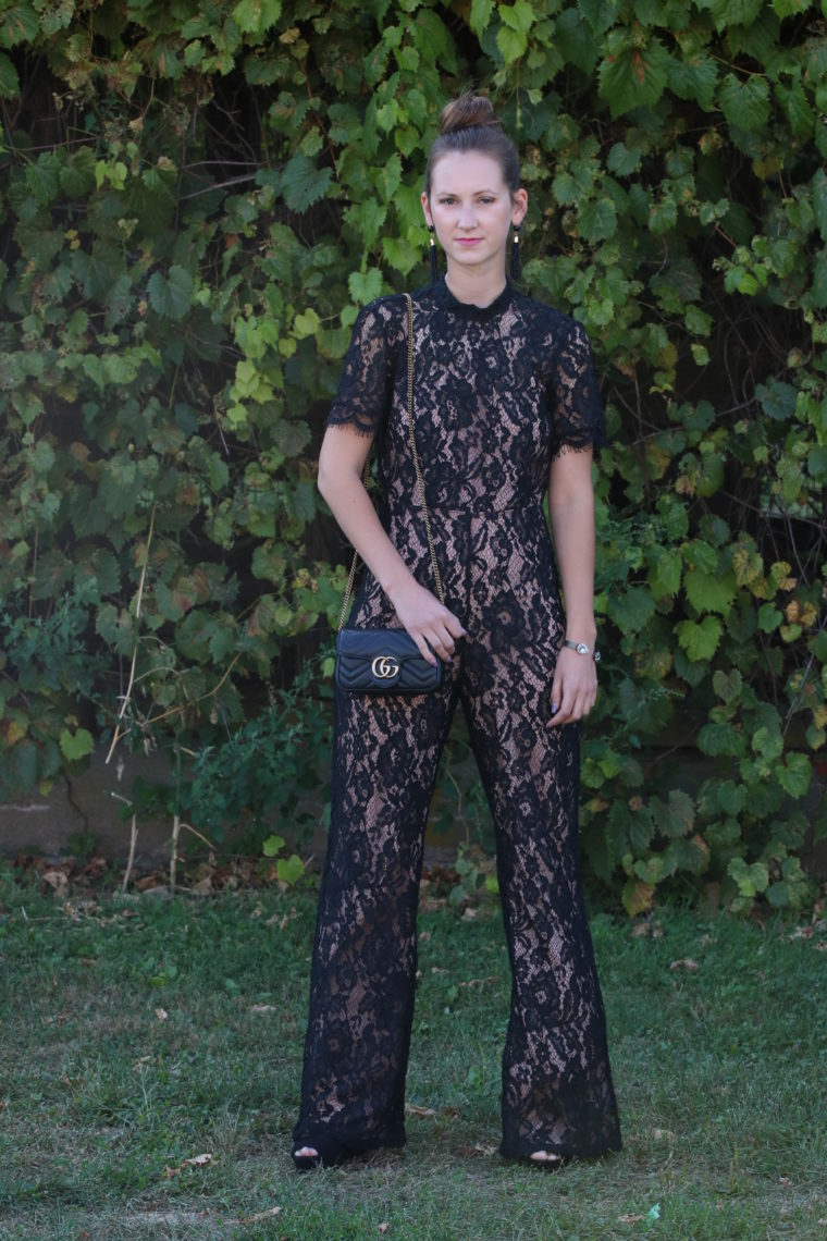 for the love of glitter, lace jumpsuit, Gucci bag, women's fashion