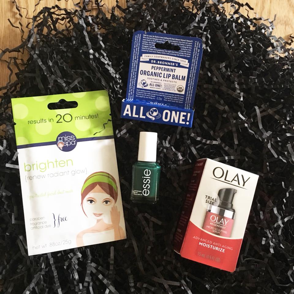 organic lip balm, Olay, face mask, essie nail polish