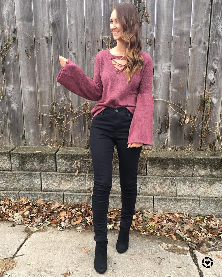 for the love of glitter, bell sleeve top, fall style