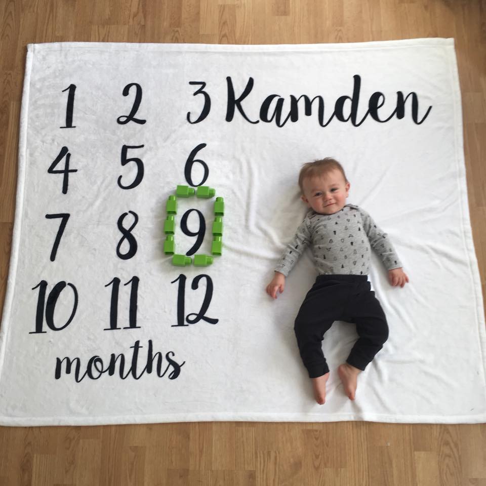 9 months old, month by month blanket