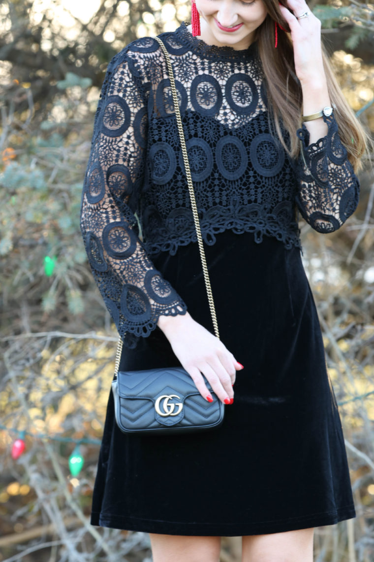 Black Velvet Crochet Dress For The Love Of Glitter