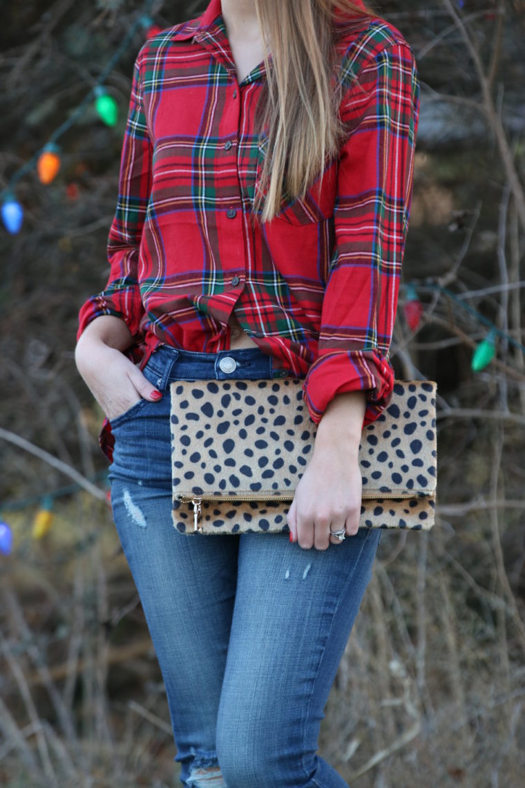 for the love of glitter, plaid top, holiday style