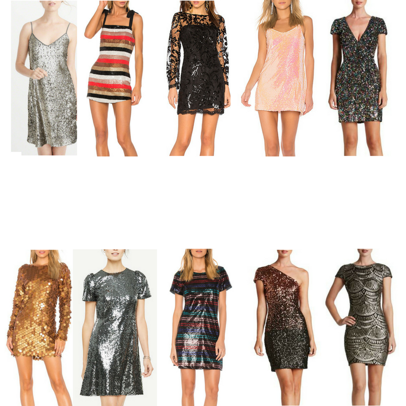 NYE dresses, sequin dresses, sparkly dresses