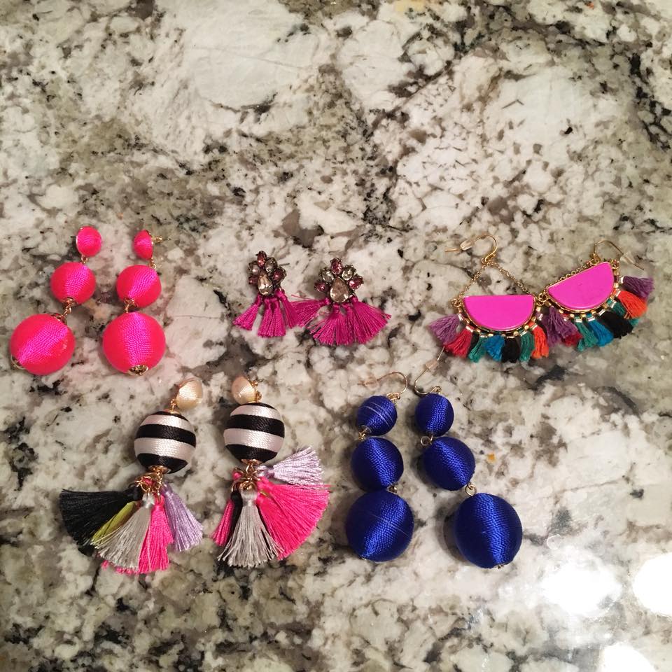 colorful earrings, tassel earrings, baublebar earrings
