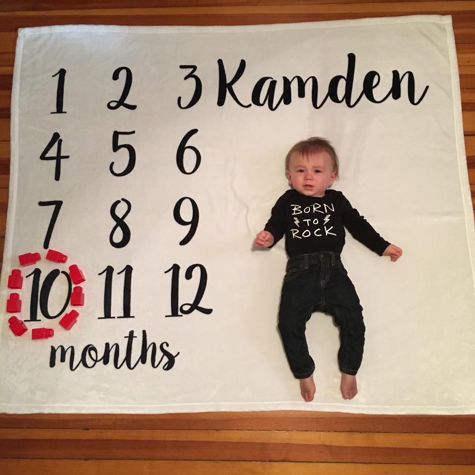 10 months old, month by month photo, month blanket, for the love of glitter