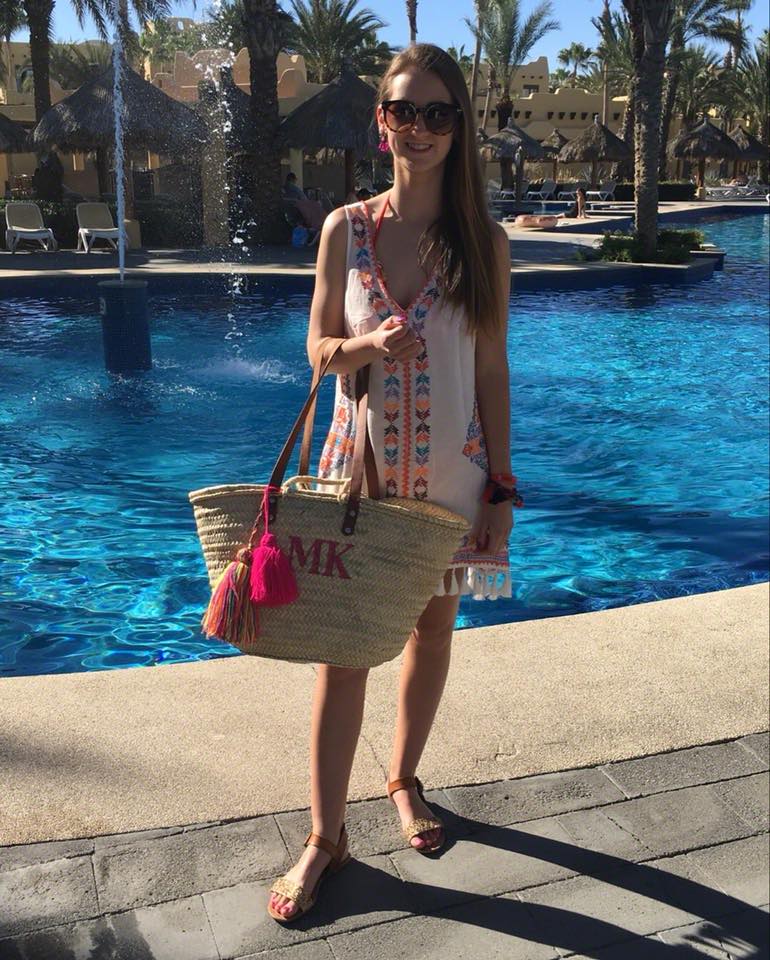 tassel swimsuit cover up, monogram beach tote, vacation outfit