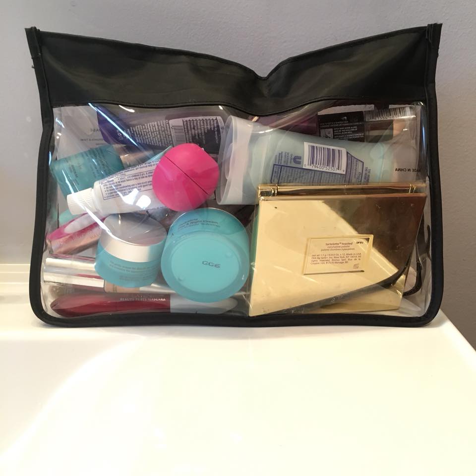 clear make up bag, travel make up bag