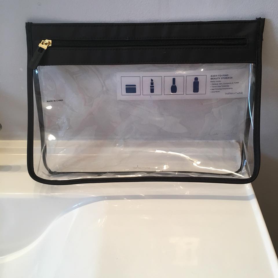 beauty organizer, basics clear clutch, make up bag