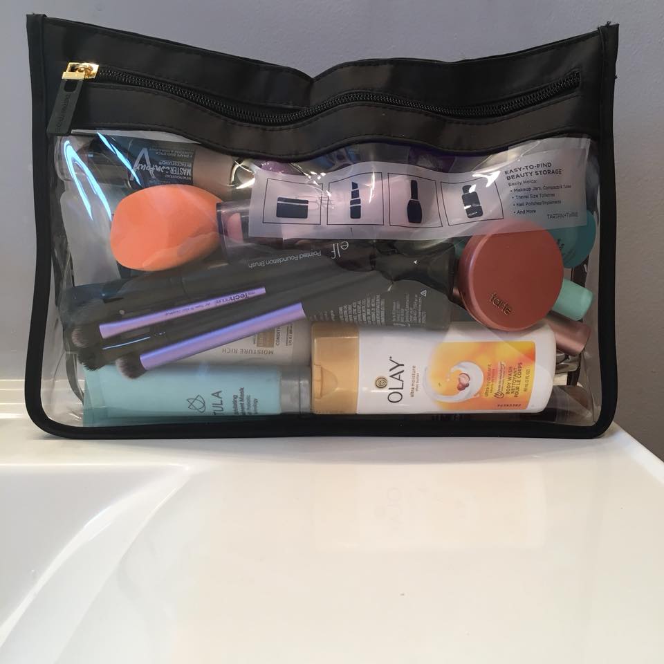 clear make up bag, travel make up bag