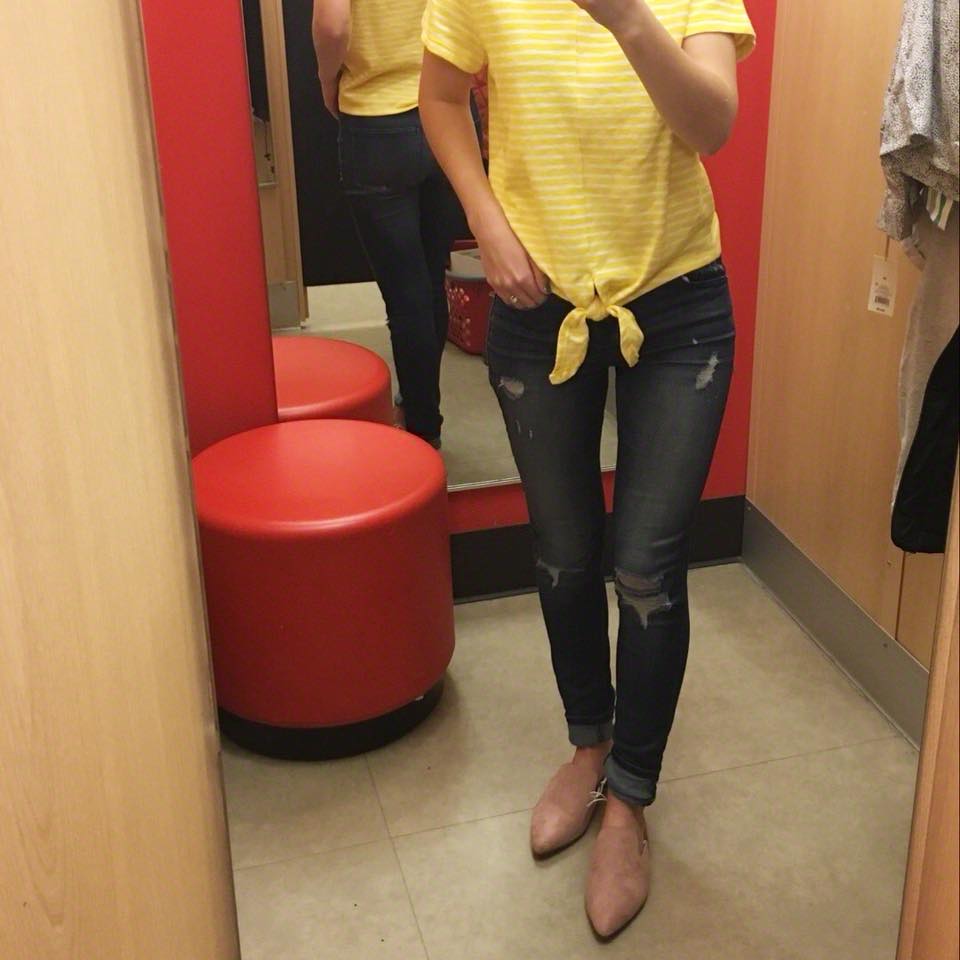 tie front tee, Target try on session, Target run