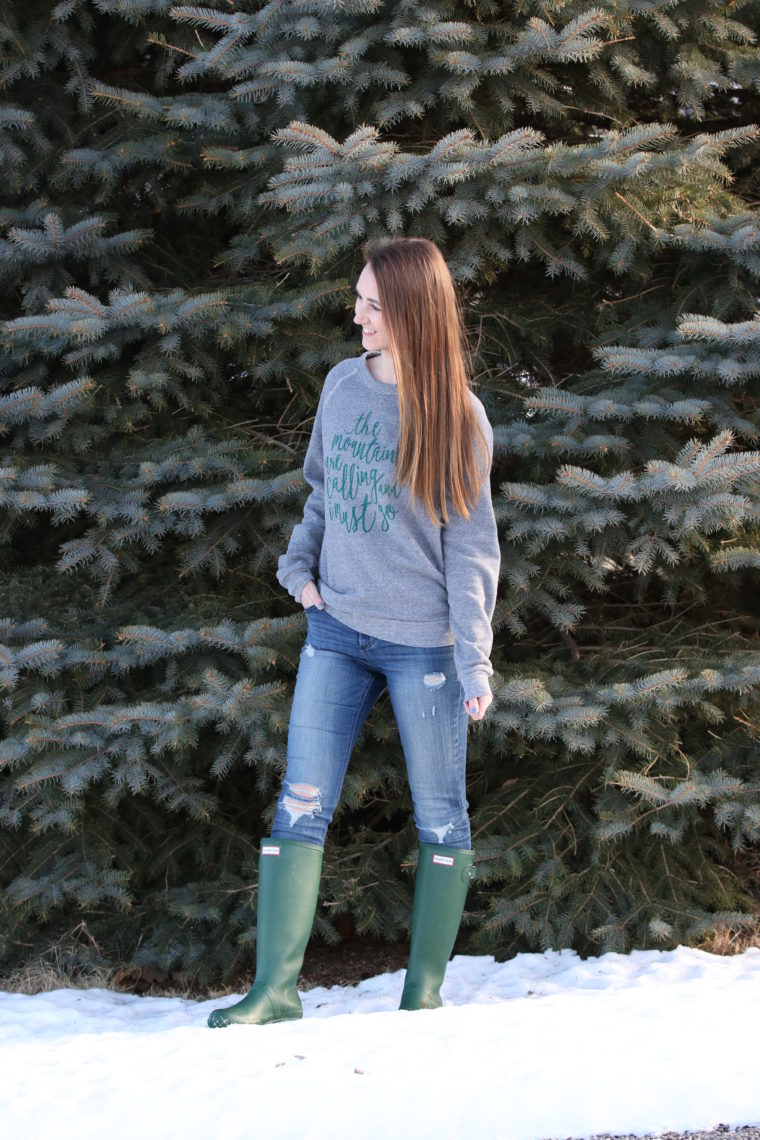 winter style, green hunter boots, for the love of glitter, pine trees