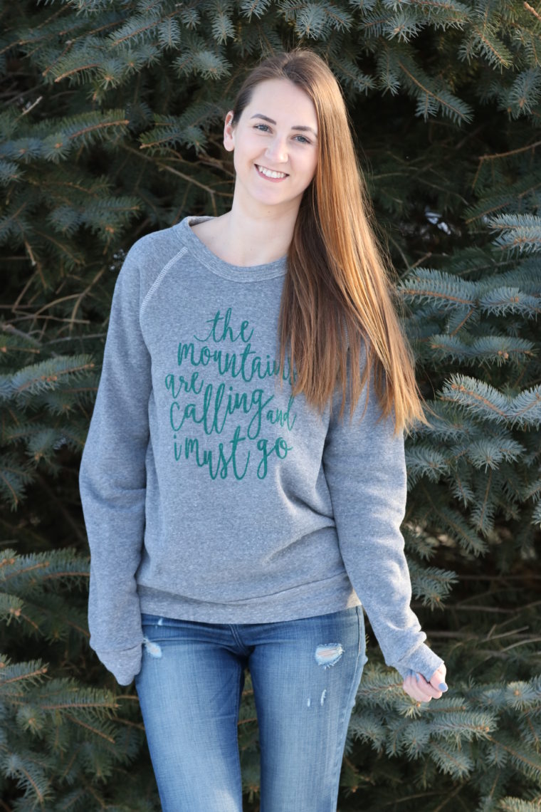 winter style, mountain sweatshirt