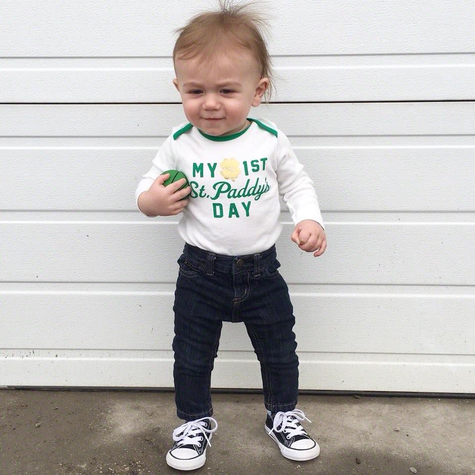 my first St. Patty's Day, baby converse