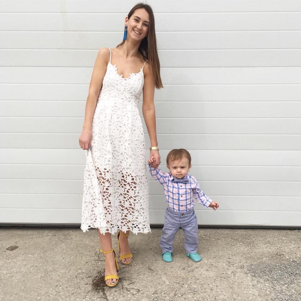 lace midi dress, Easter Sunday