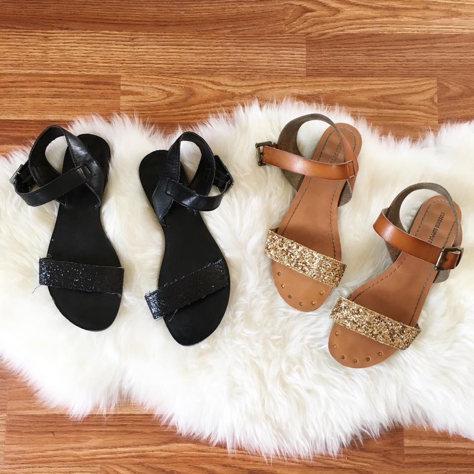 glitter sandals, Target sandals