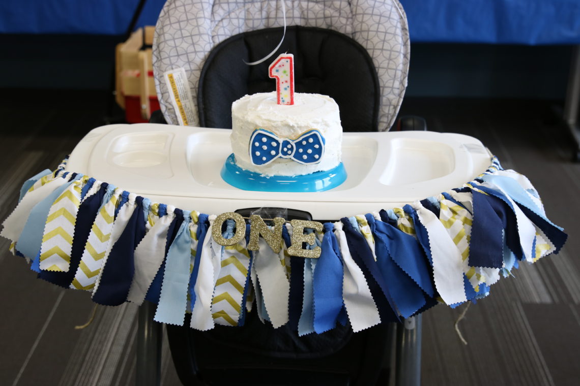 baby boy first birthday, high chair banner, bow tie cake
