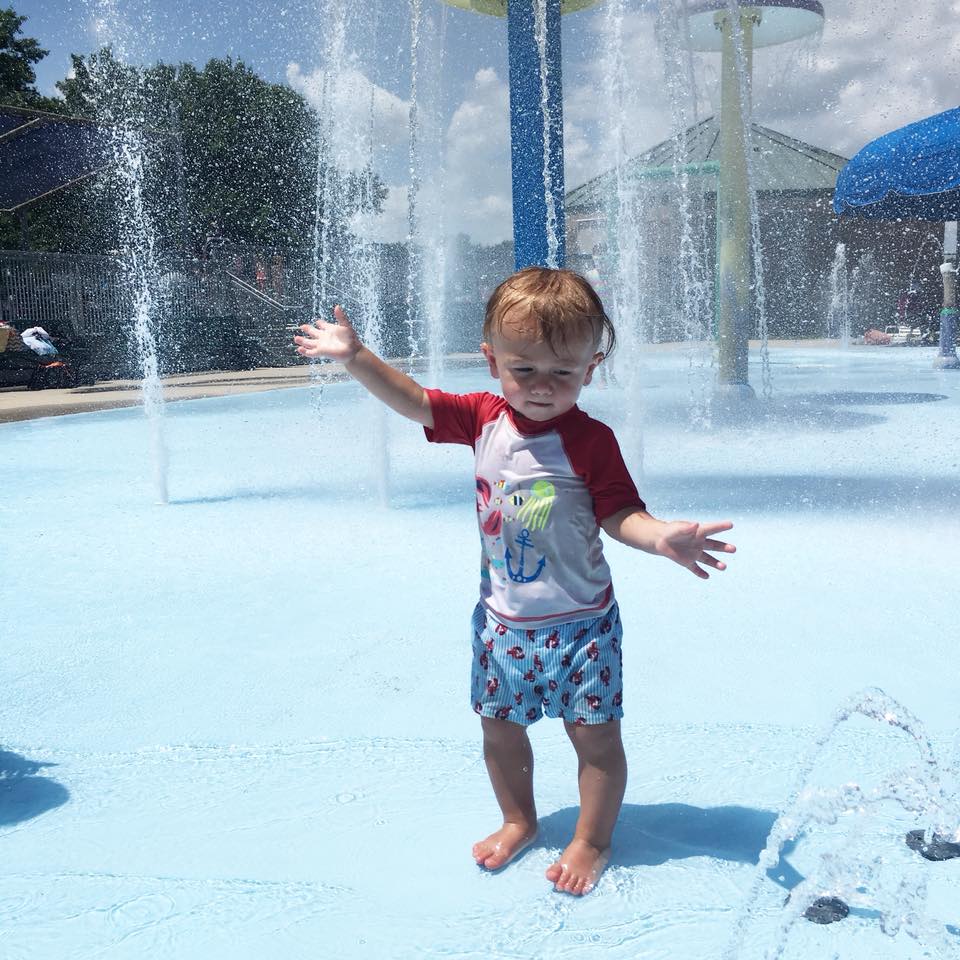 Coralville Aquatic Center, splash pad, day at the pool 