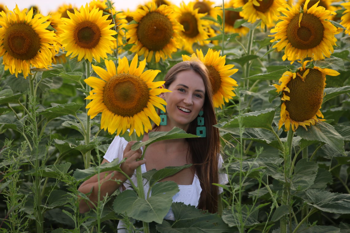 sunflower field, statement earrings