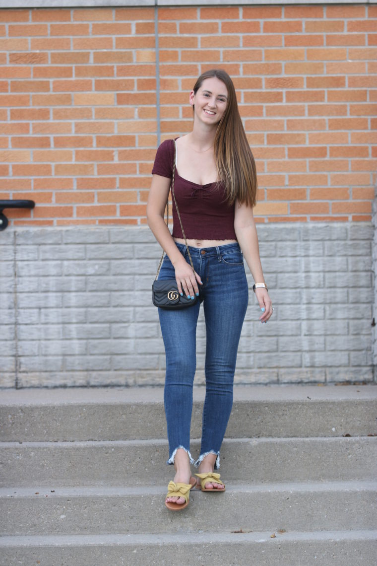 ribbed top, crop top, burgundy top