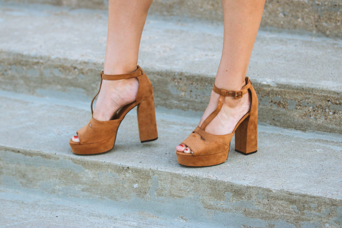 faltform heels, brown heels, H&M heels