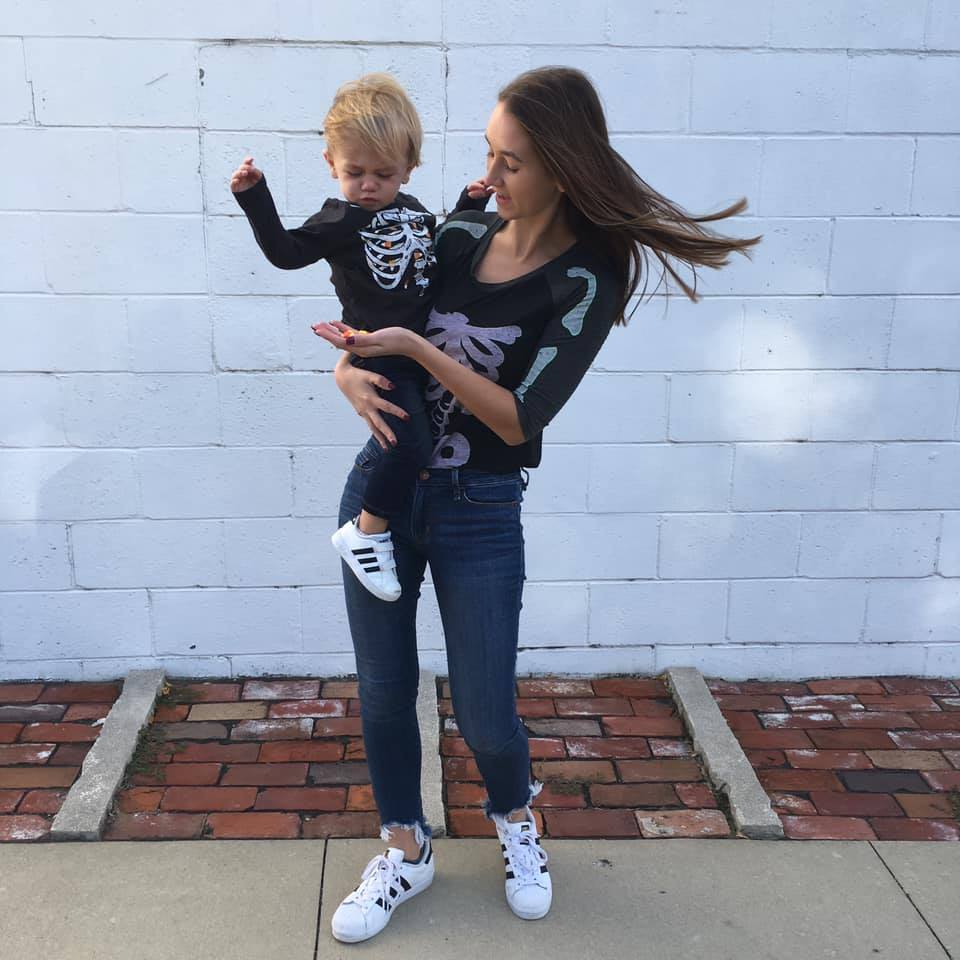 matching skeleton shirts, mommy & me, Halloween shirts