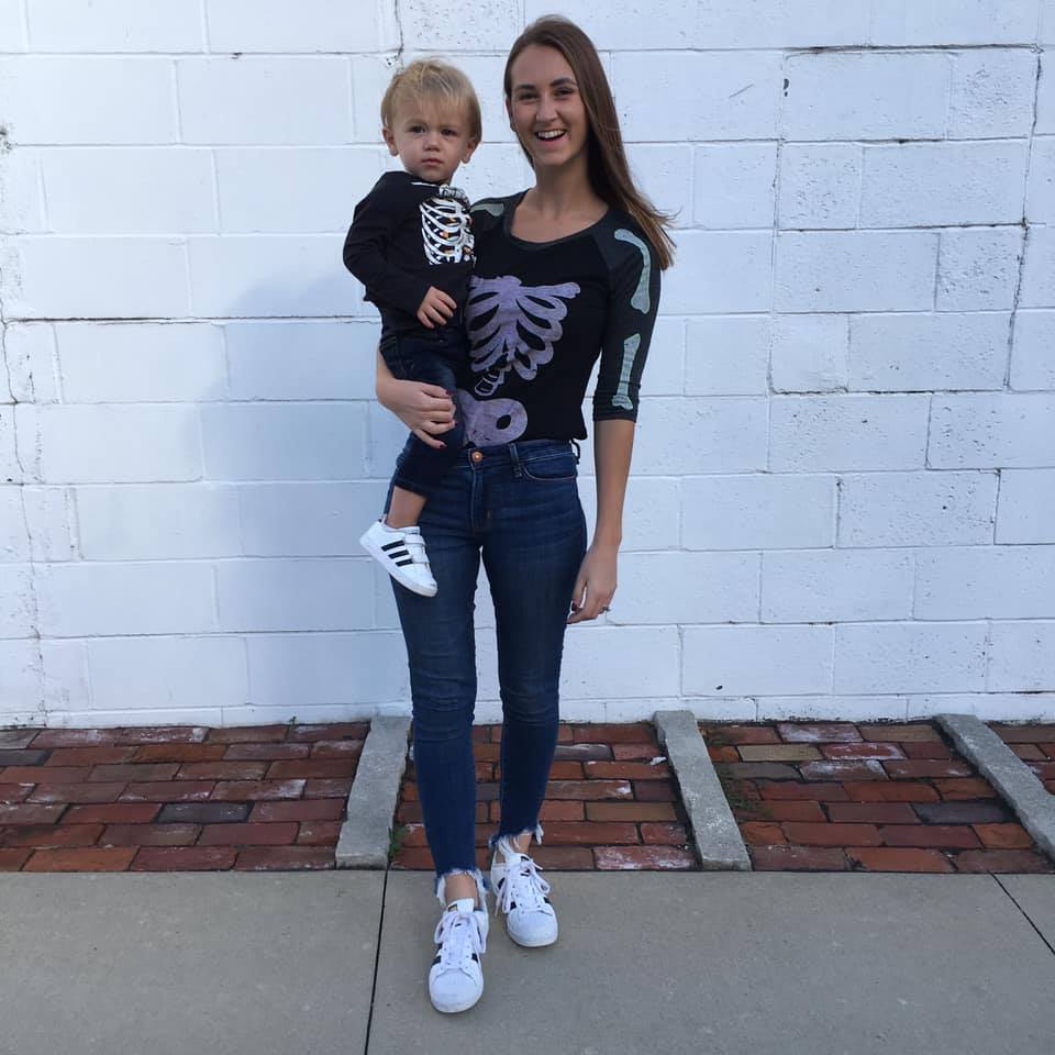 skeleton skirt, Halloween shirt, matching outfits