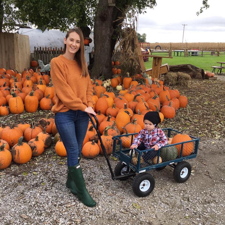 pumpkin patch, green hunter boots, toddler boy style