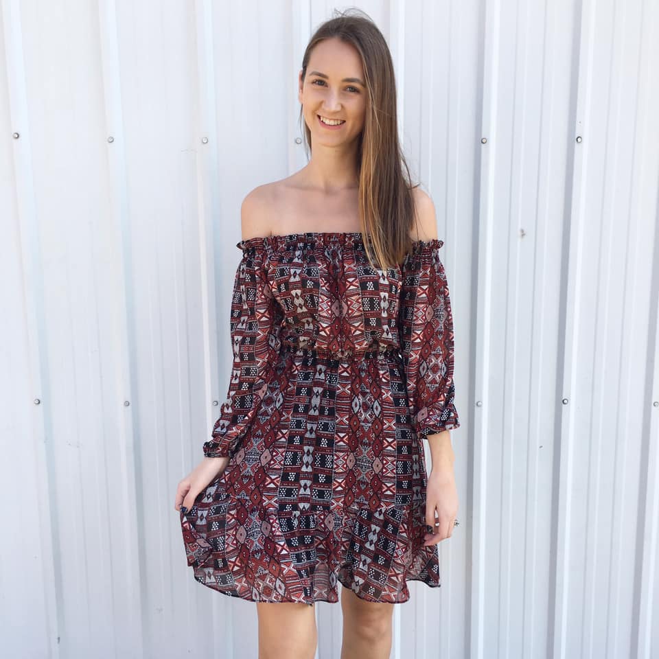 ruffle dress, printed dress, Dailylook