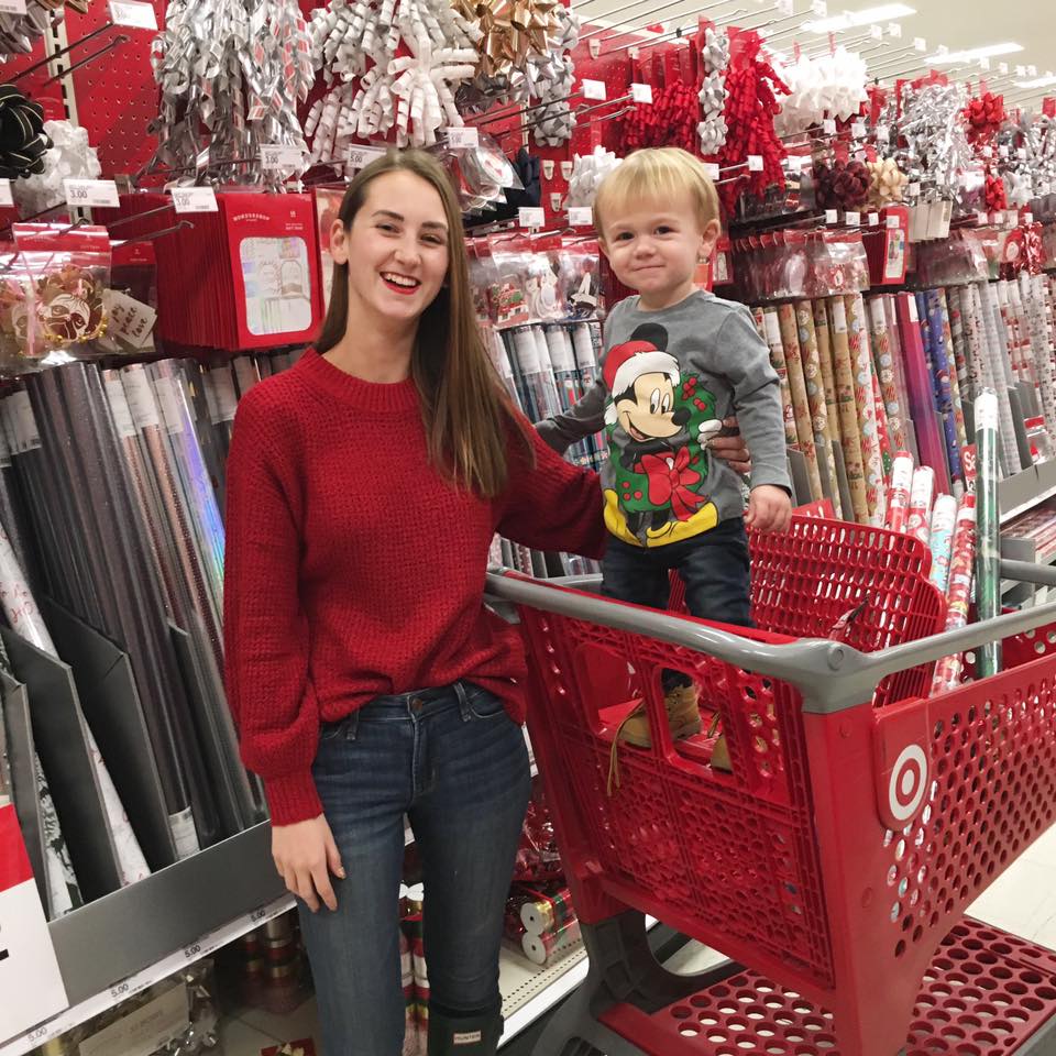 red sweater, mickey mouse shirt, Target run