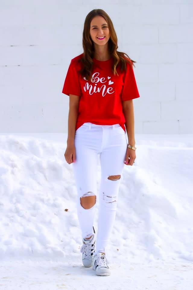Be Mine graphic tee, Valentine's Day outfit 