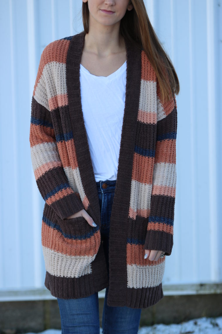 striped cardigan, soft cardigan