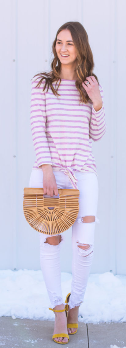 tie front top, Cult Gaia bag, spring style