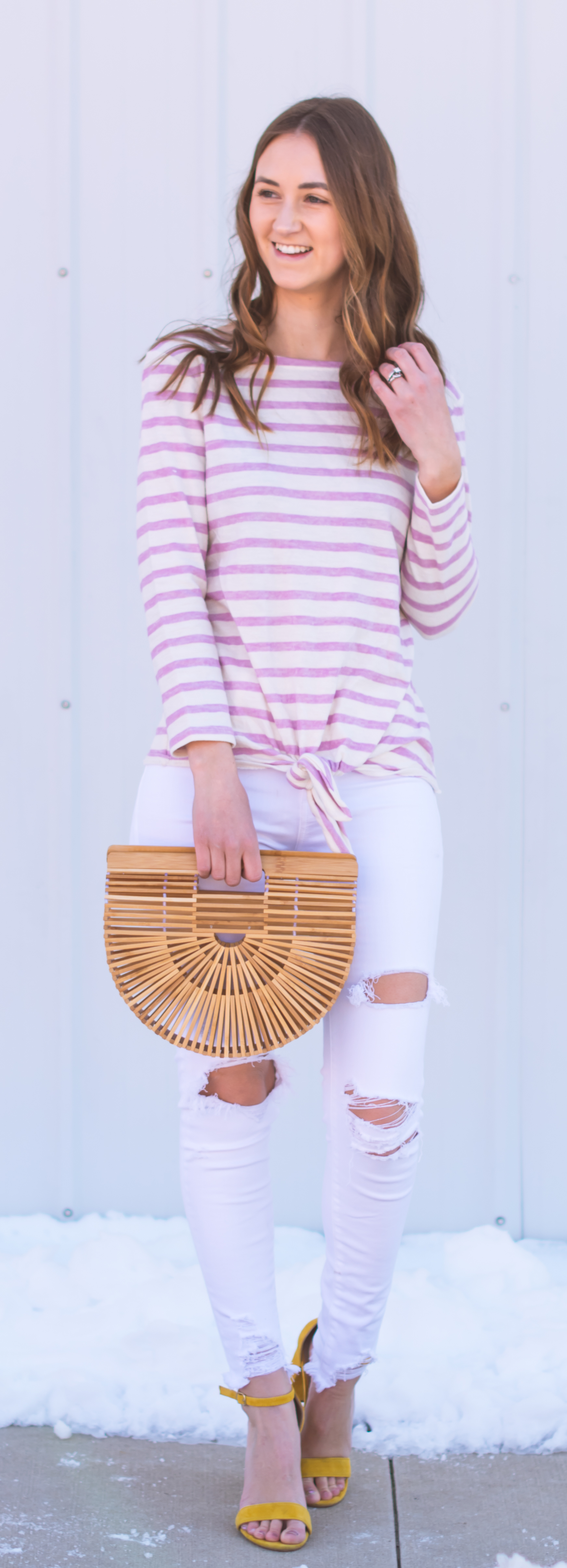 Pink Printed Tiered Top