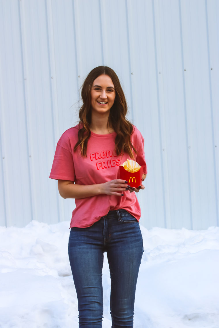 french fries, graphic tee, for the love of glitter