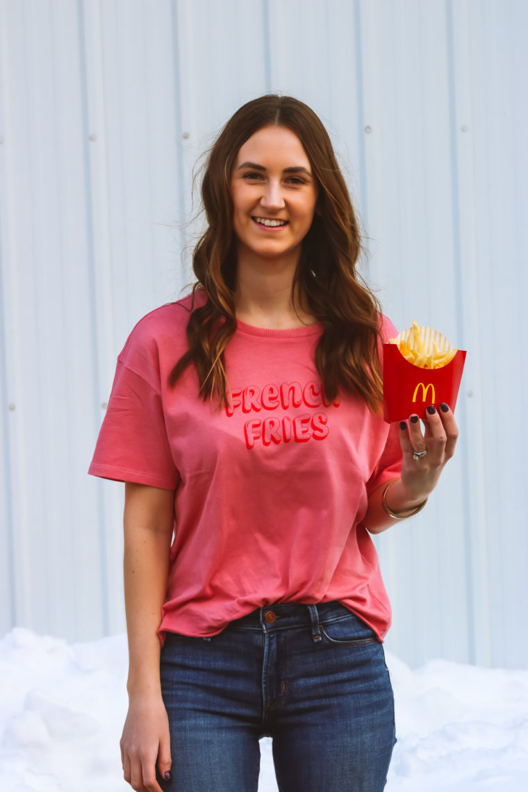 french fries graphic tee, casual style