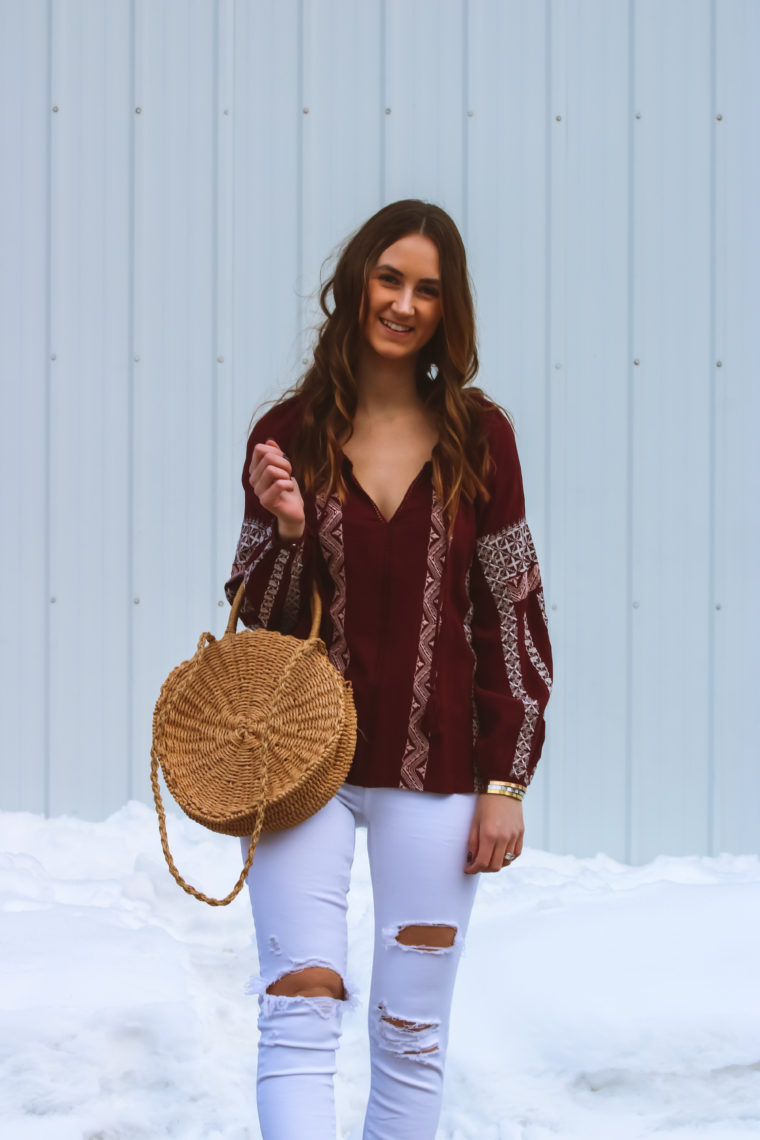 embroidered top, peasant top, spring style