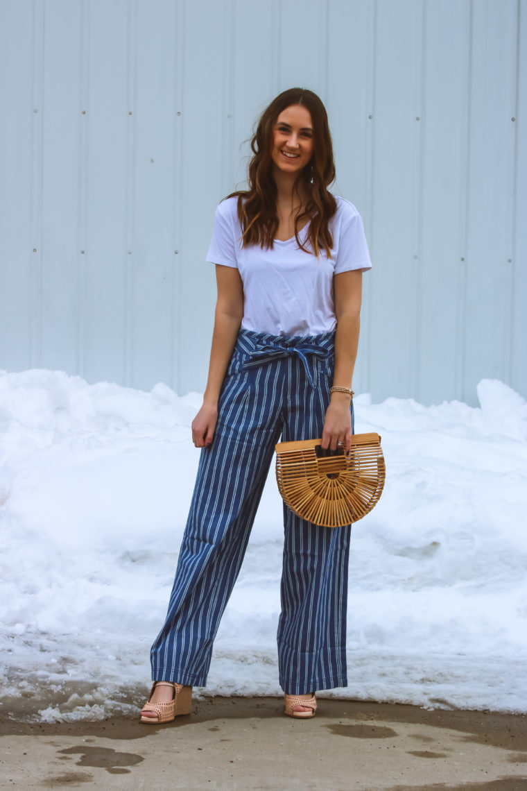 striped palazzo outfit