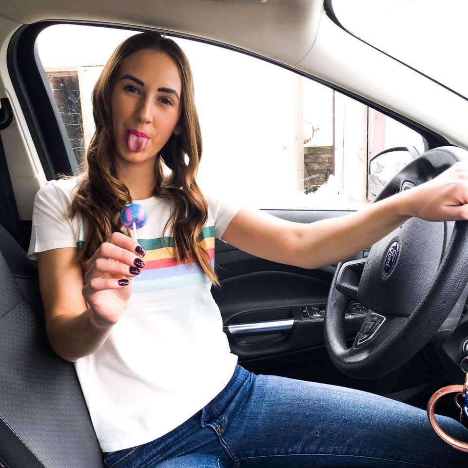 striped t-shirt, car photo, spring style